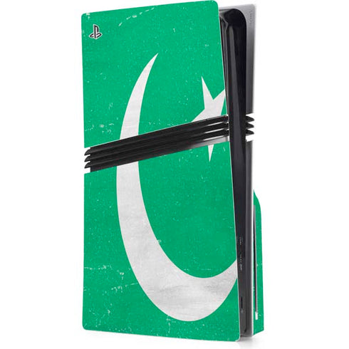 Pakistan Flag Distressed PS5 Pro Disk Console Skin